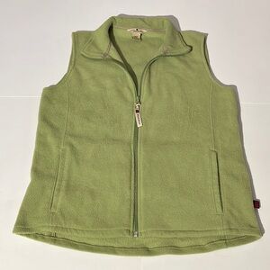 Woolrich womens fleece aloe green vest small fall winter full zip
